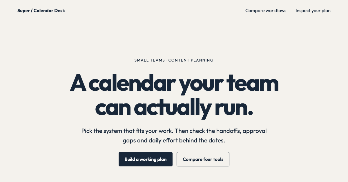 Build a team content calendar preview