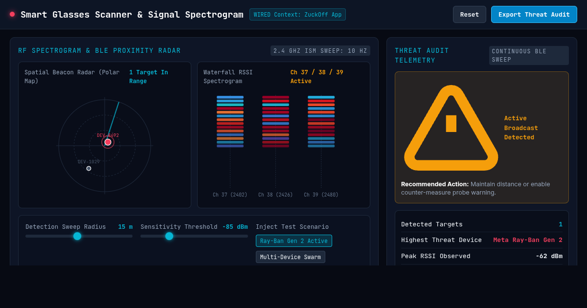 Smart Glasses Scanner & Signal Spectrogram preview