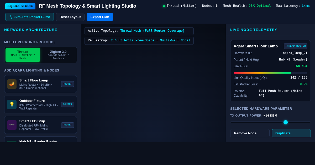 Aqara RF Mesh Studio — Zigbee & Thread Smart Lighting Simulator preview