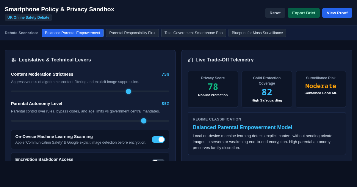 Smartphone Policy & Privacy Sandbox Simulator preview