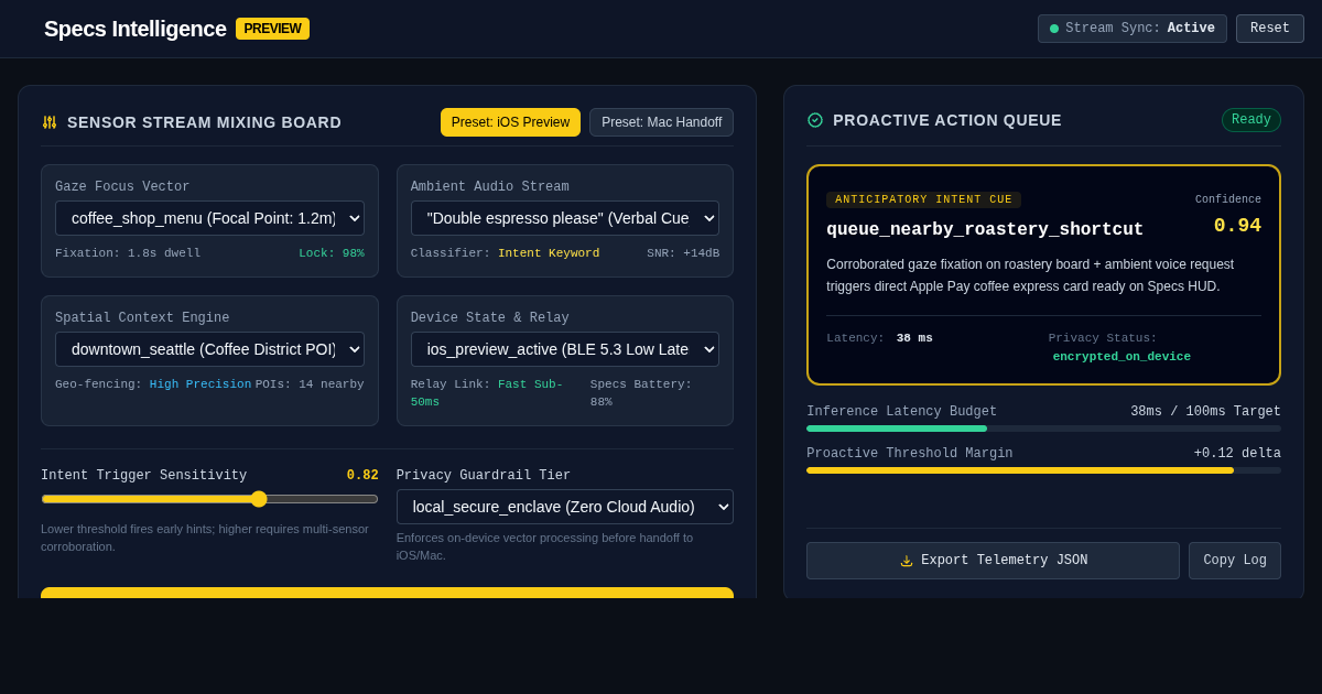 Snap Specs Intelligence Anticipatory AI Workflow Simulator preview