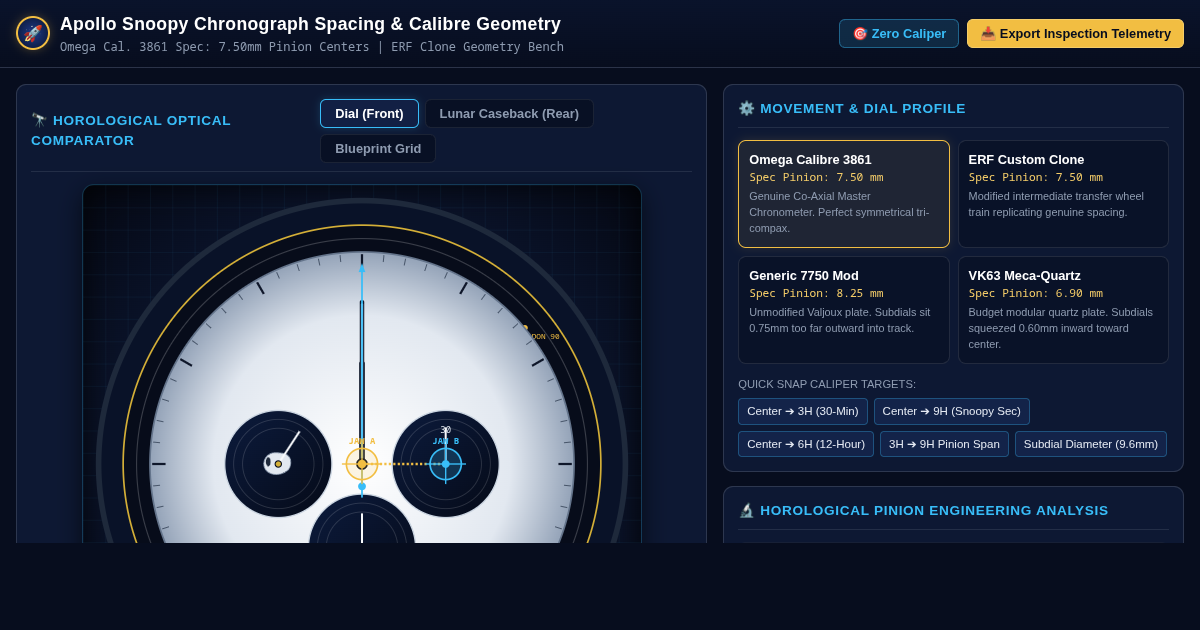 Apollo Snoopy Chronograph Spacing & Calibre Geometry Tool preview