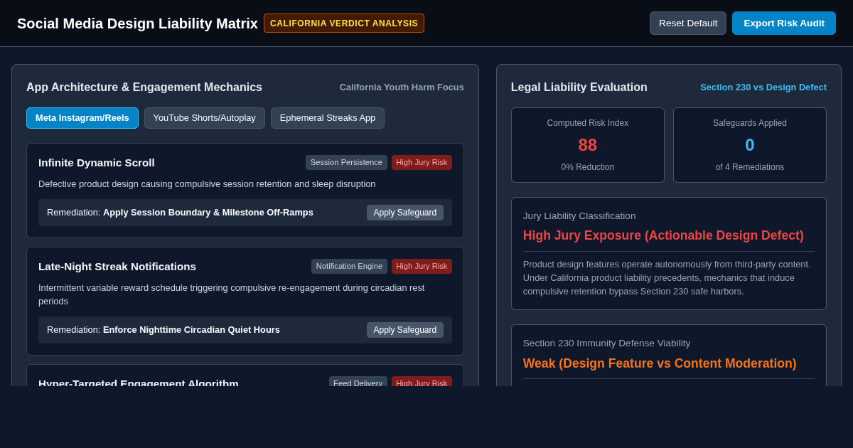 Social Media Design Liability Matrix & Architecture Explorer preview