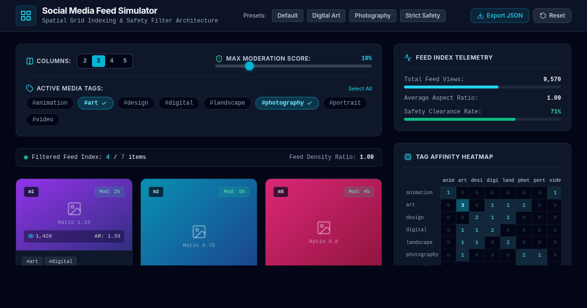 Social Media Visual Grid & Media Filter Simulator preview