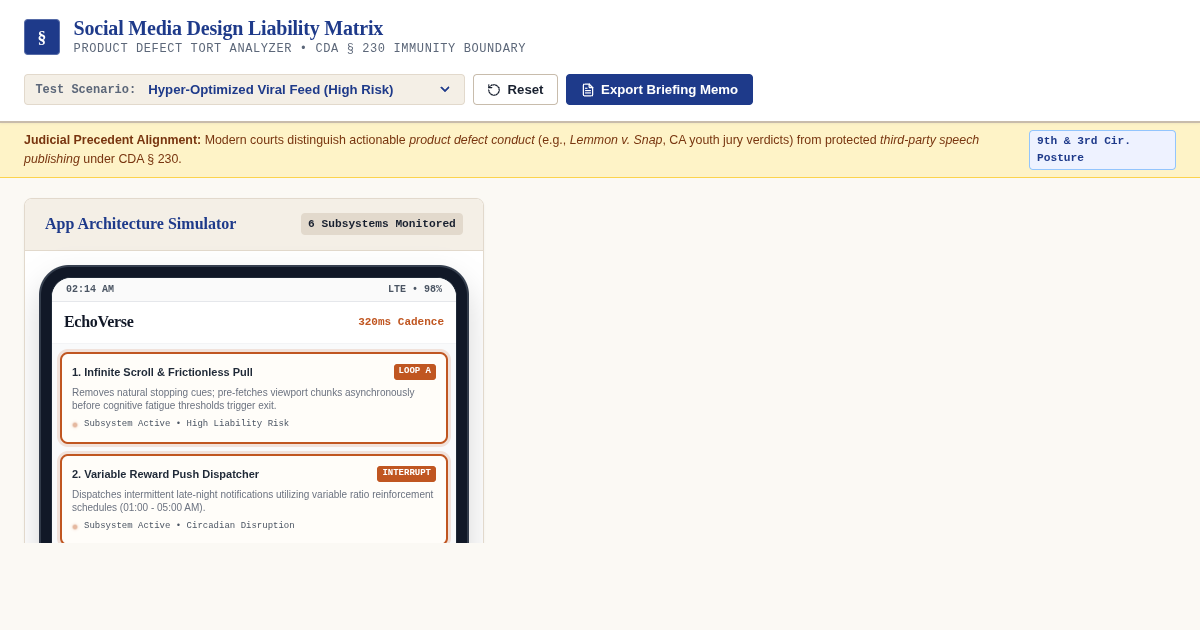 Social Media Design Liability Matrix & Product Architecture Explorer preview