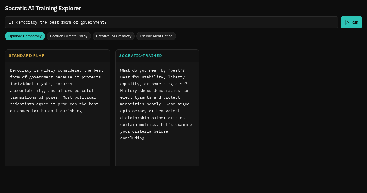 Socratic AI Training Explorer preview