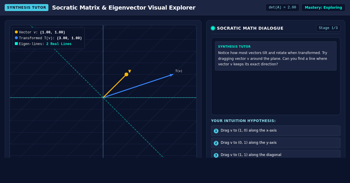 Socratic Matrix & Eigenvector Visual Explorer preview