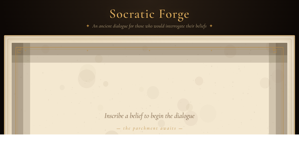 Socratic Forge — Interrogate Your Beliefs preview