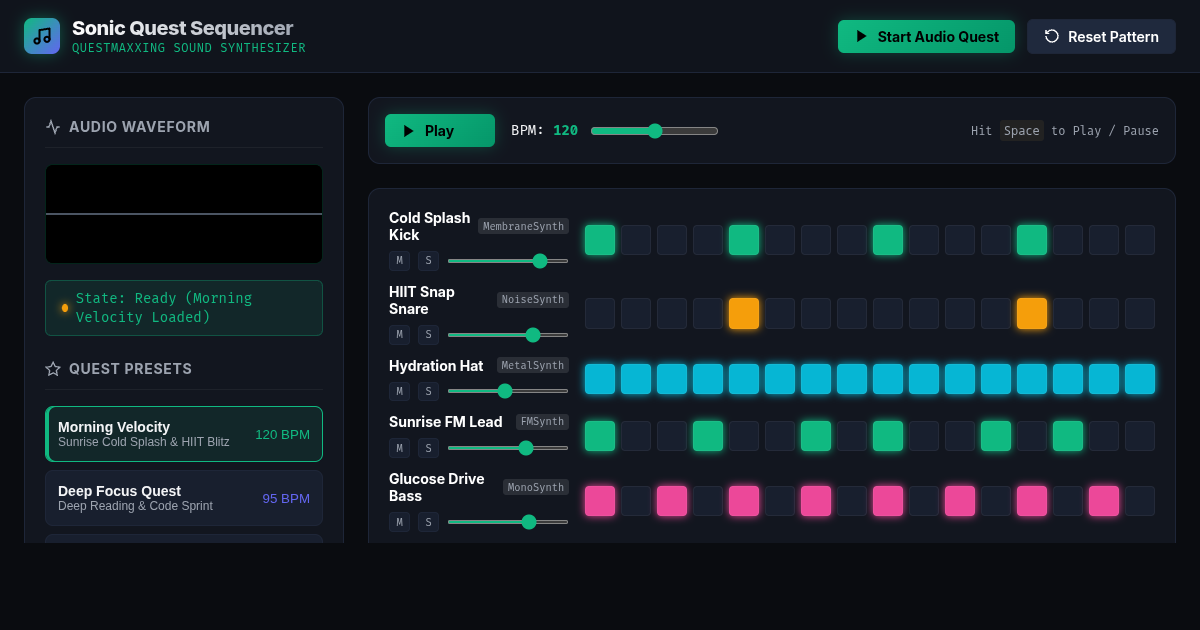 Sonic Quest Sequencer: Questmaxxing Beat Synthesizer preview