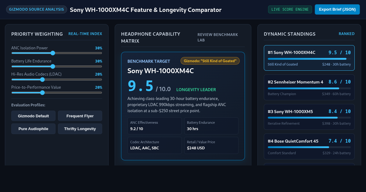 Sony WH-1000XM4C Feature & Longevity Comparator preview