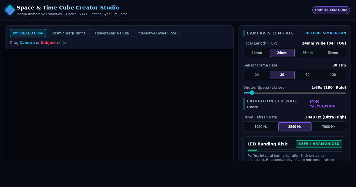 Space & Time Cube Creator Studio | Manila LED Sync & Camera Sim preview