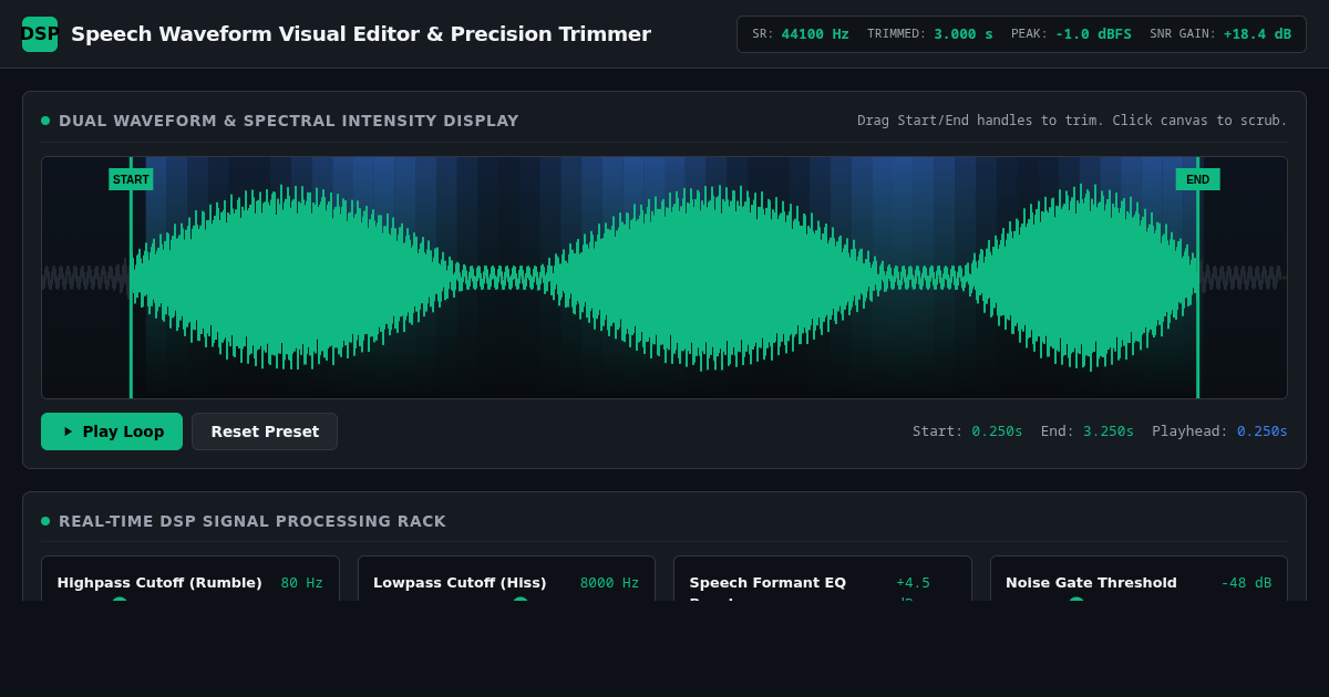 Speech Waveform Visual Editor & Precision Trimmer preview