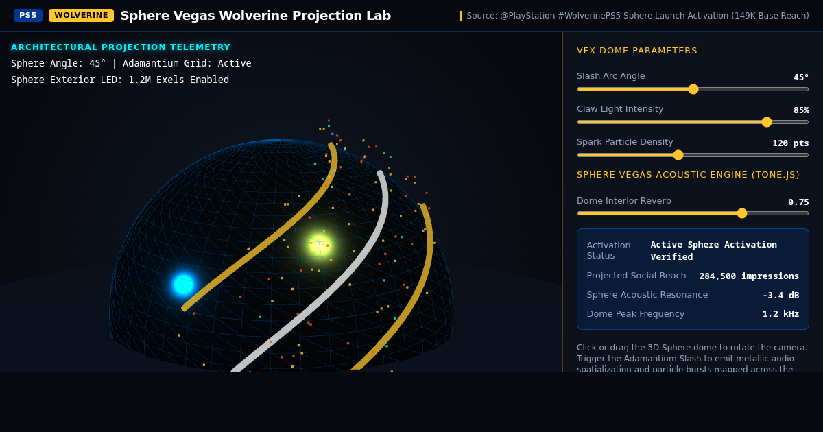 Sphere Vegas Wolverine Projection Lab | Marvel's Wolverine PS5 Launch preview
