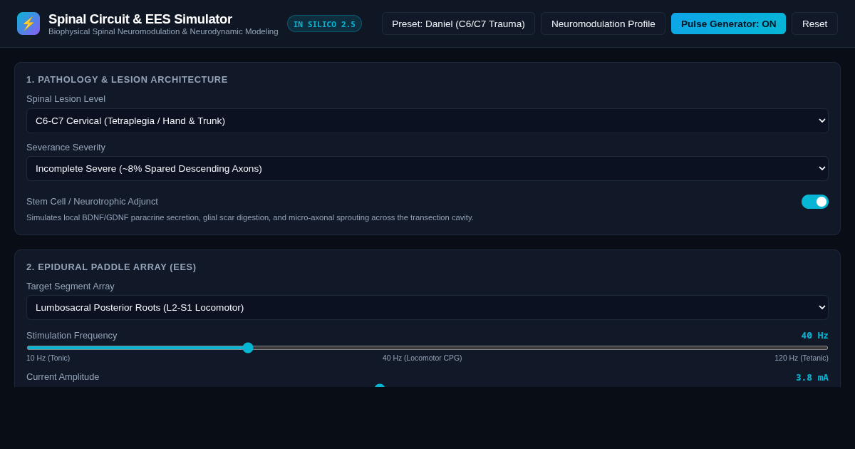 Spinal Circuit & Epidural Electrical Stimulation (EES) Simulator preview