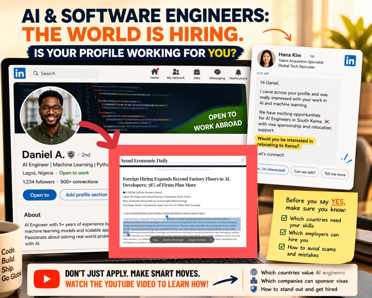 Source post graphic about global hiring for AI and software engineers