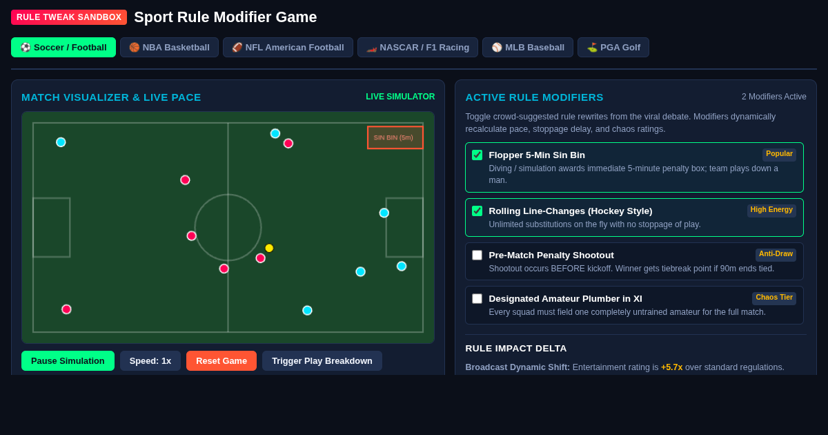 Sport Rule Modifier Game - 10x Entertainment Simulator preview