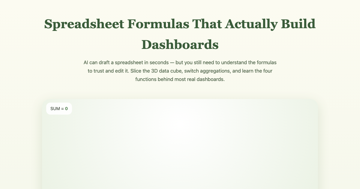 Spreadsheet Formulas: An Interactive Guide preview