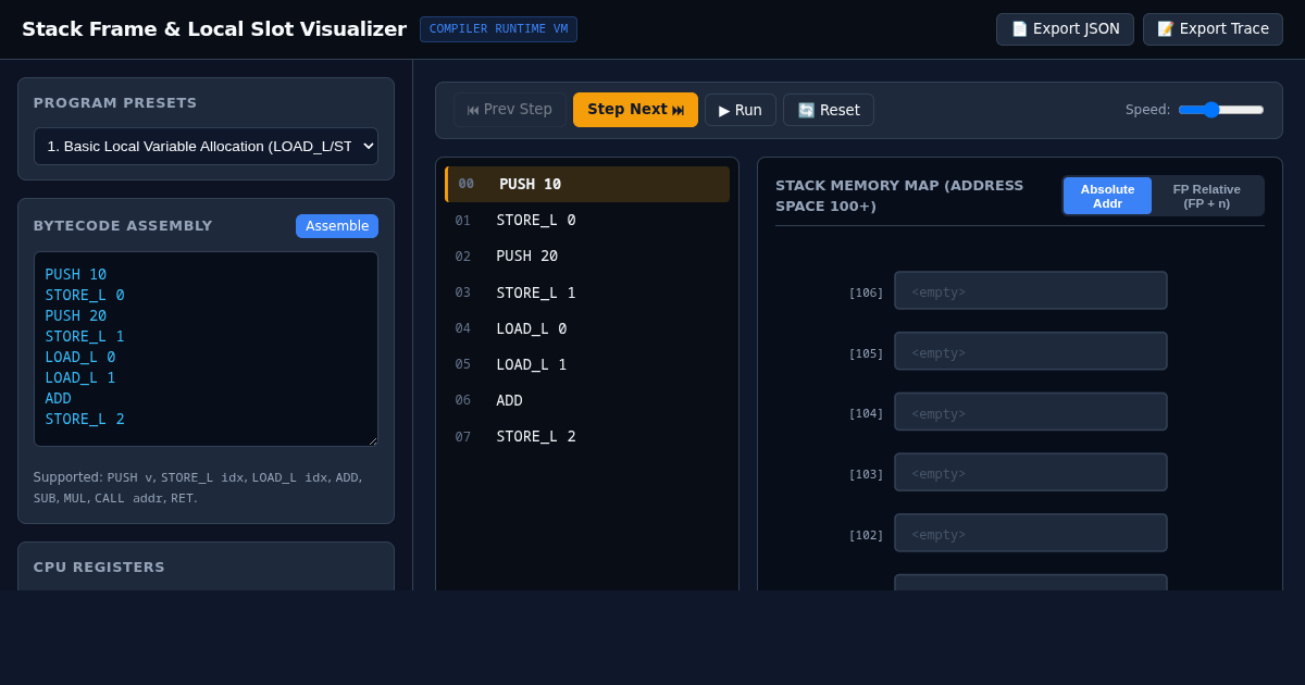 Stack Frame & Local Variable Slot Visualizer preview