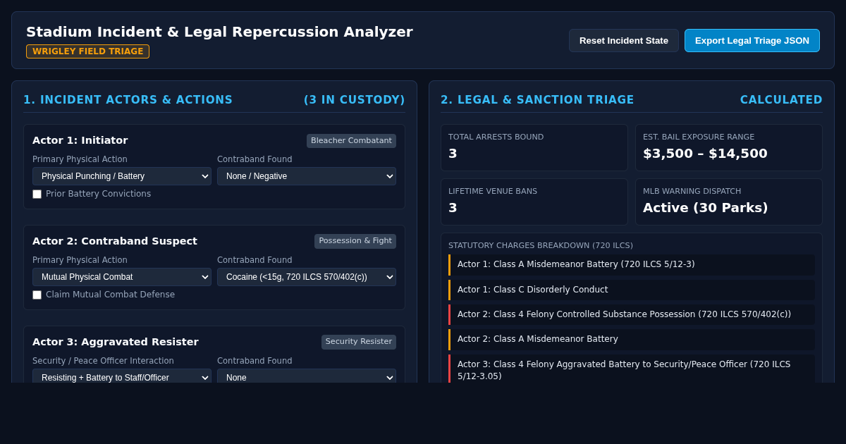 Stadium Incident & Legal Repercussion Analyzer preview