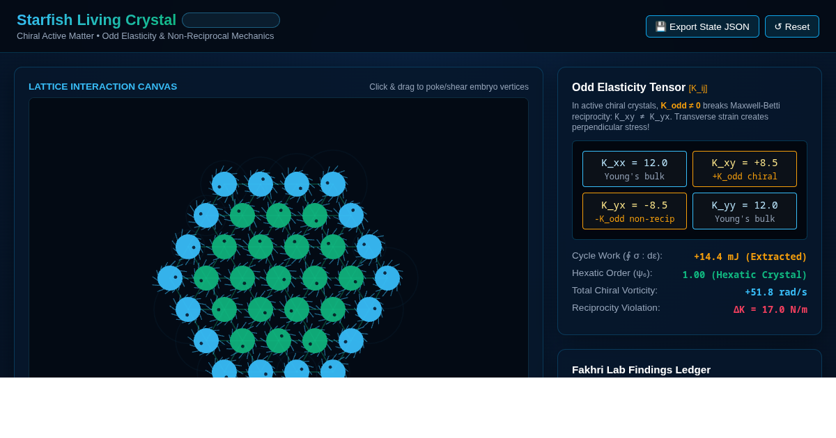 Starfish Living Crystal: Odd Elasticity & Chiral Matter Simulator preview