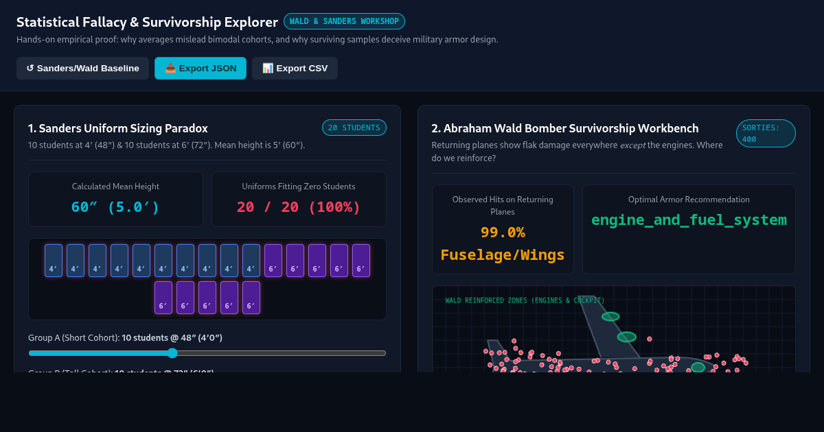 Statistical Fallacy & Survivorship Explorer preview