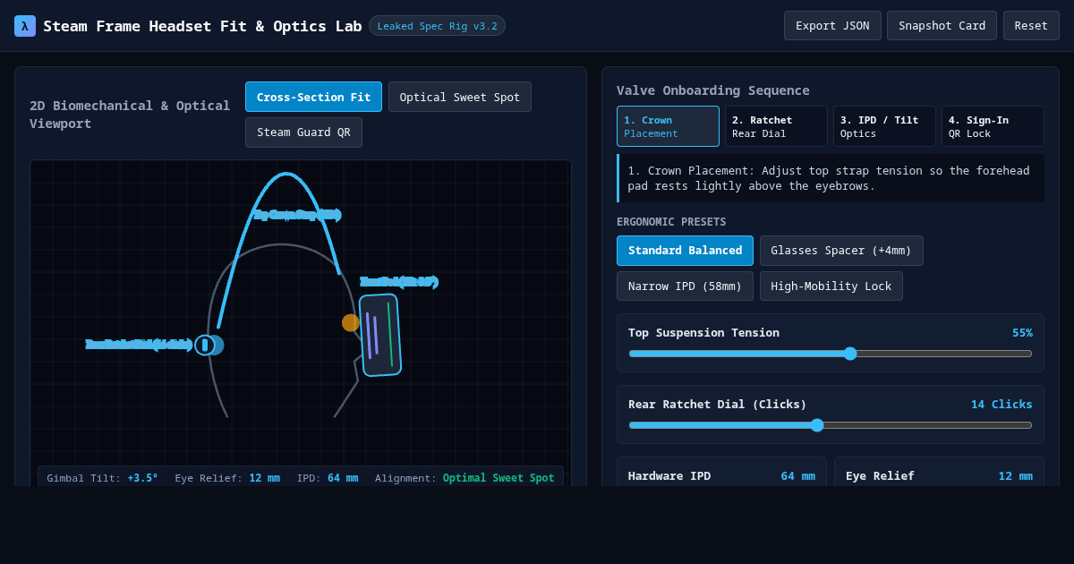 Steam Frame Headset Fit & Optics Lab preview