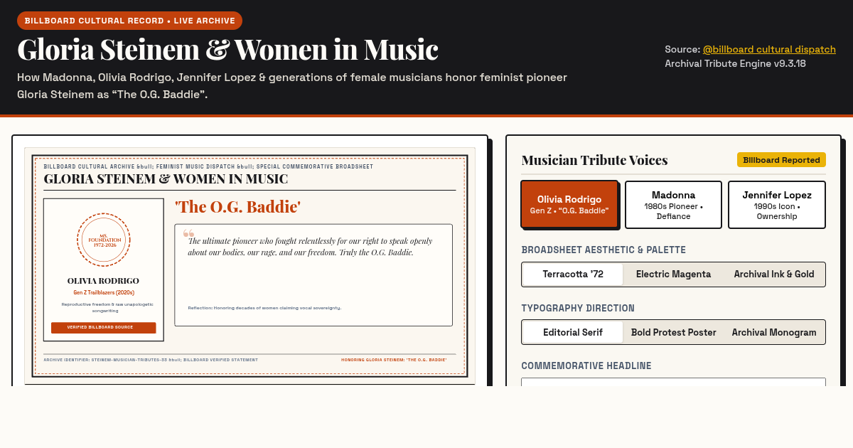 Gloria Steinem & Women in Music: The O.G. Baddie Tribute Archive preview