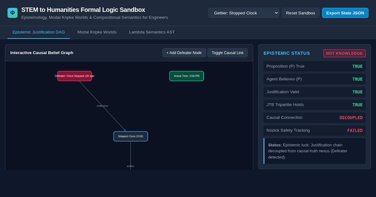 STEM to Humanities Formal Logic & Epistemology Sandbox preview