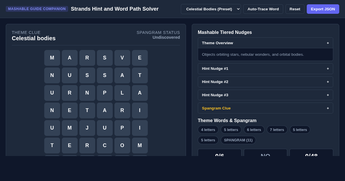 Strands Hint and Word Path Solver 13 preview