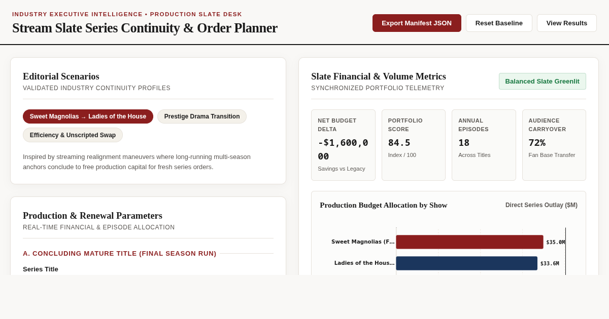 Stream Slate Series Continuity & Order Planner preview