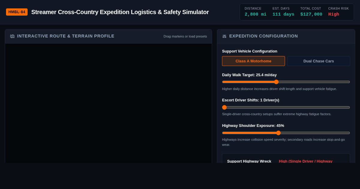 Streamer Cross-Country Expedition Logistics & Safety Simulator preview