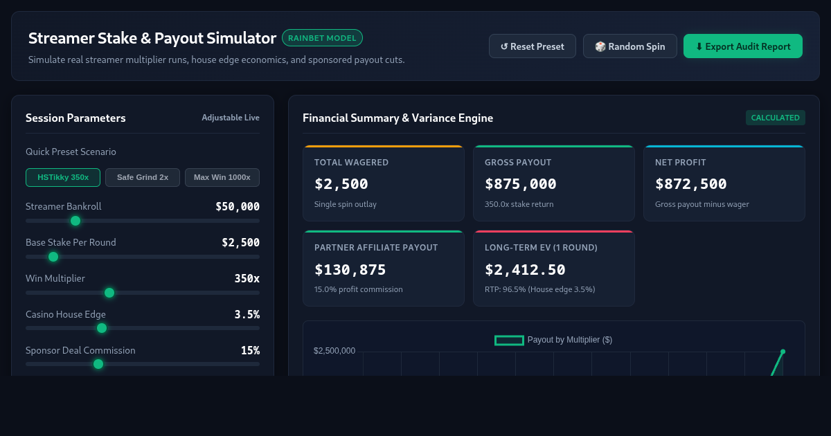 Streamer Stake & Payout Simulator preview
