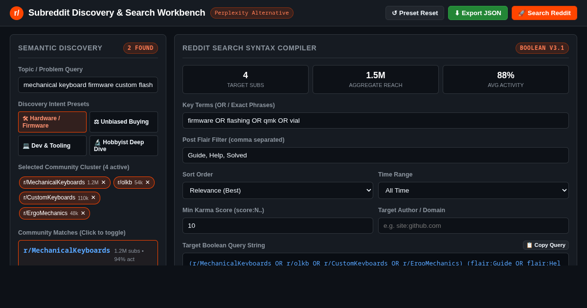 Subreddit Discovery & Search Workbench preview