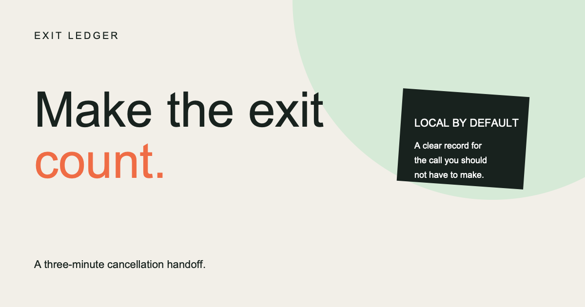 Exit Ledger | Make cancellation count preview