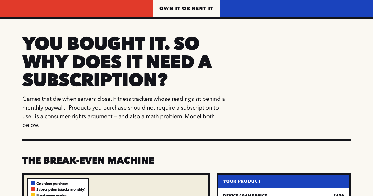 Subscription vs Ownership: The True Cost Explorer preview