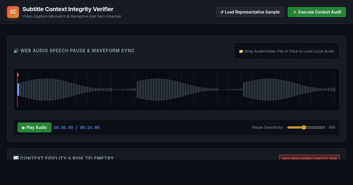 Subtitle Context Integrity Verifier & Video Caption Mismatch Inspector preview
