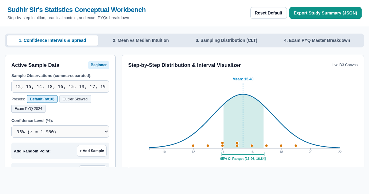 Sudhir Sir's Statistics Conceptual Workbench preview