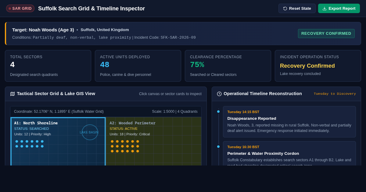 Suffolk Search Grid & Timeline Inspector preview