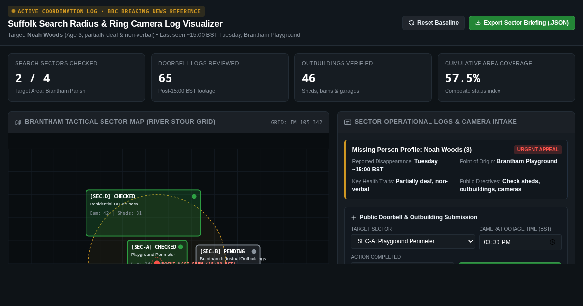 Suffolk Search Radius & Ring Camera Log Visualizer preview