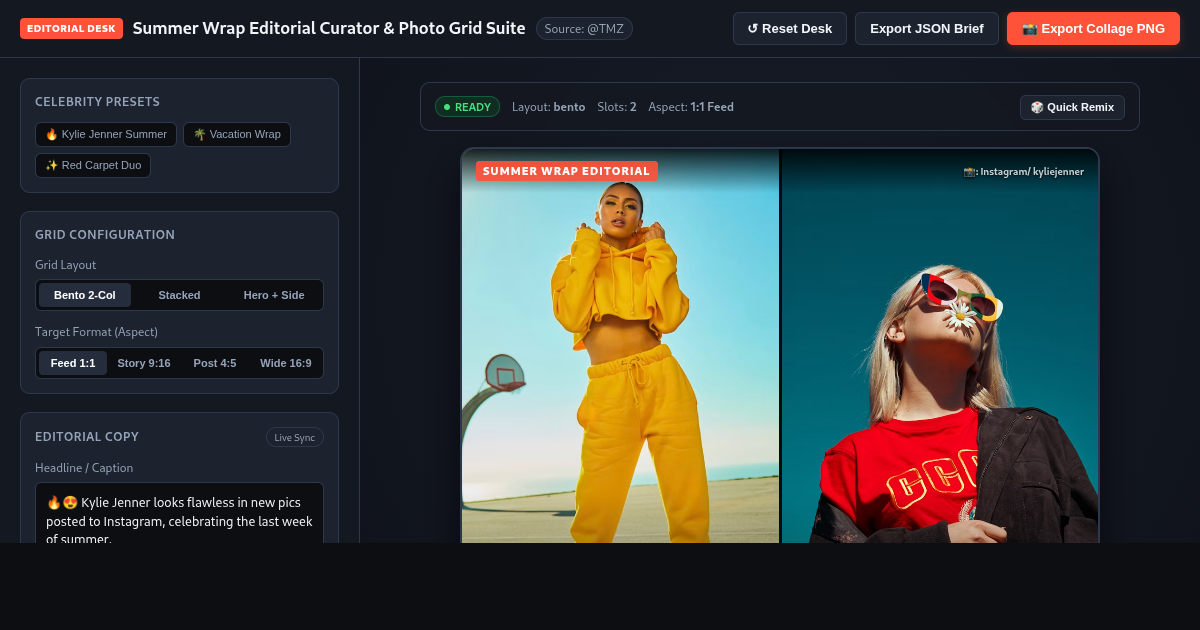 Summer Wrap Editorial Curator & Photo Grid Suite preview