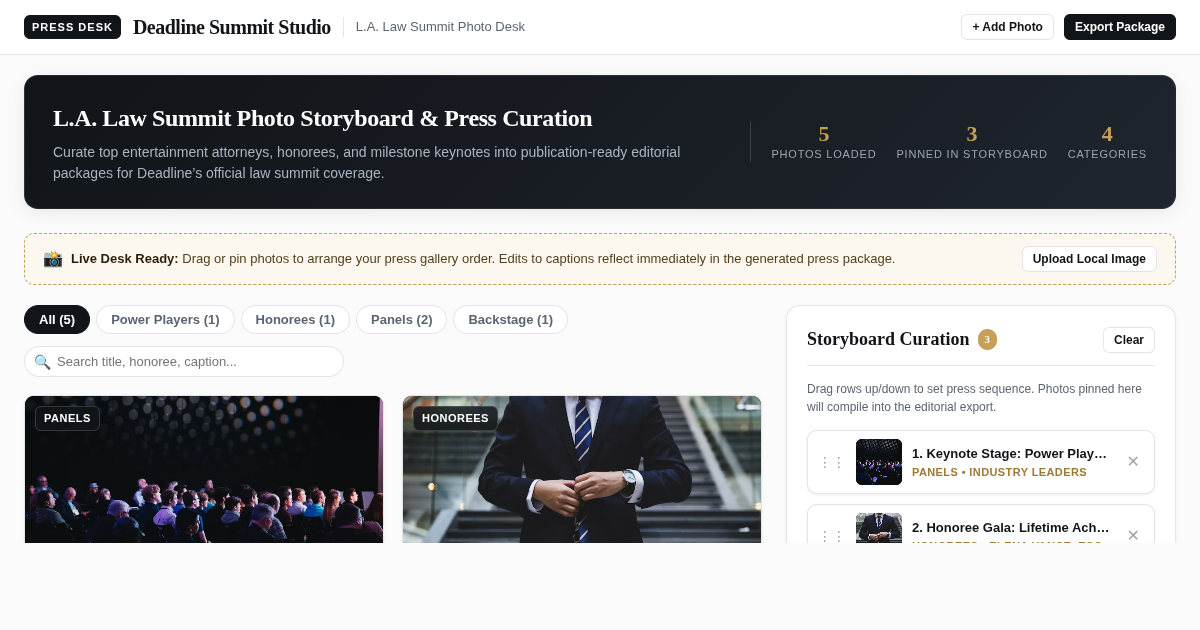 Summit Photo Gallery Curation & Storyboard Studio preview