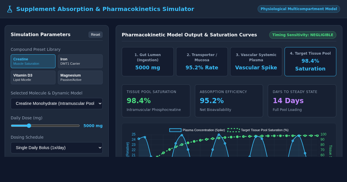 Supplement Absorption & Pharmacokinetics Simulator preview
