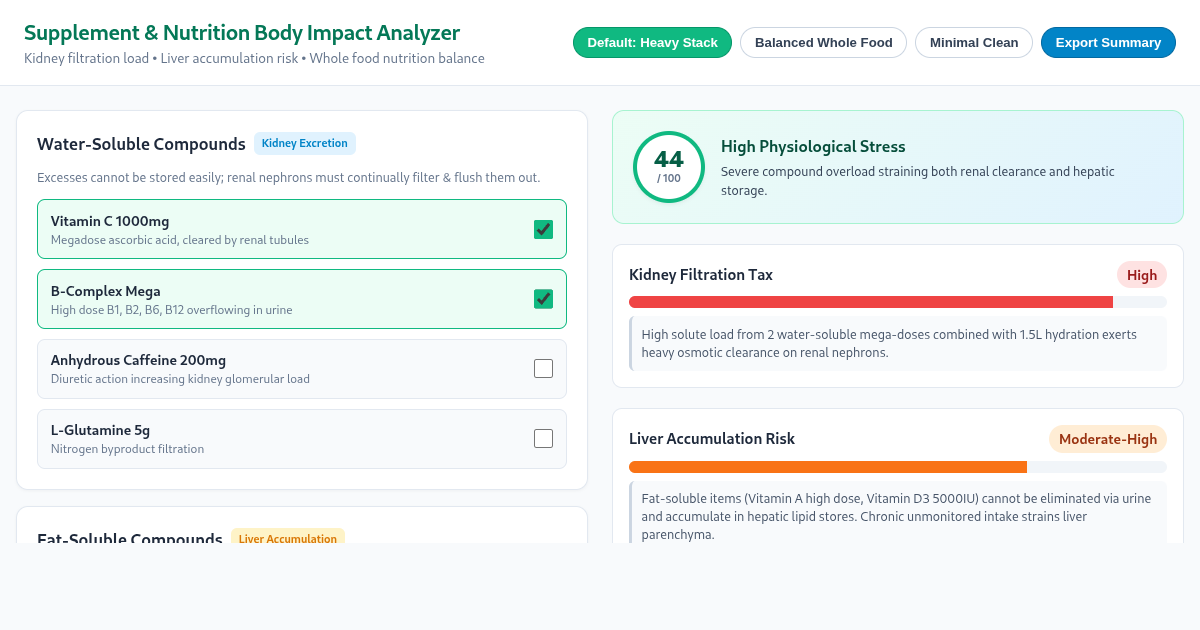 Supplement & Nutrition Body Impact Analyzer preview