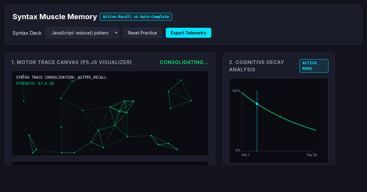 Syntax Muscle Memory & Active Recall Simulator preview