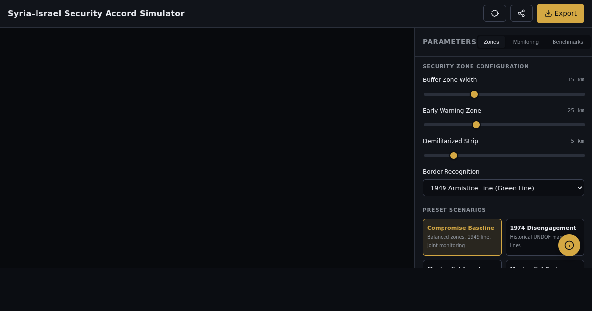 Syria–Israel Security Accord Simulator | Interactive Cartographic Sandbox preview