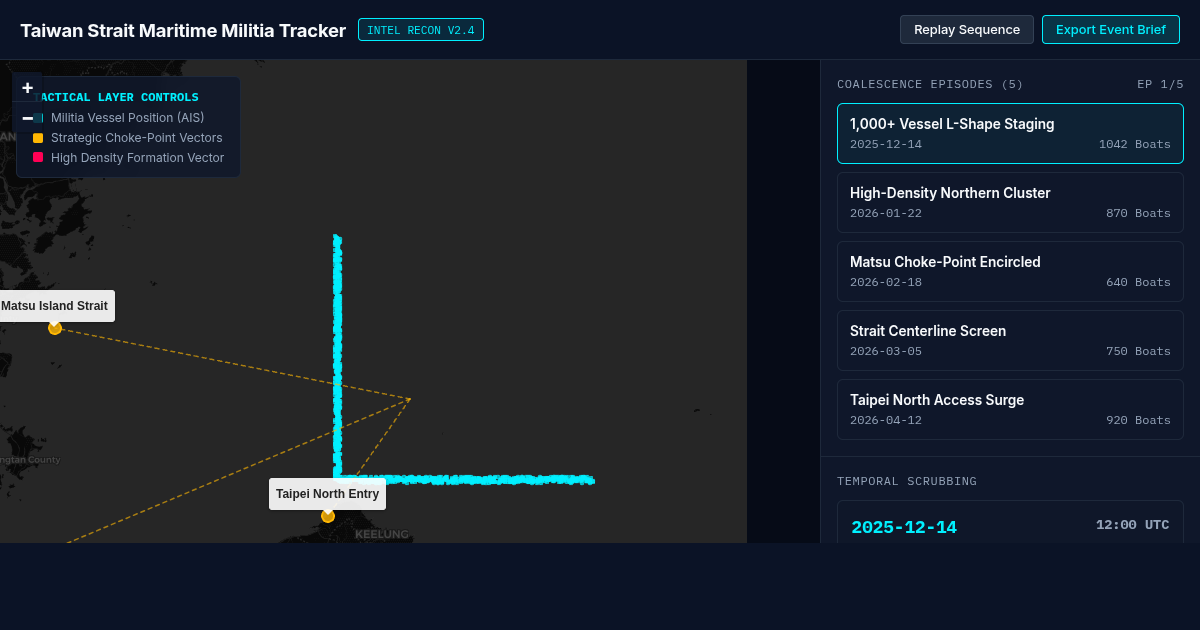 Taiwan Strait Maritime Militia Coalescence Tracker preview