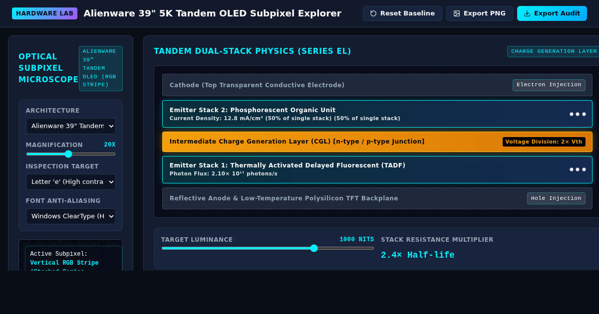 Alienware 39" 5K Tandem OLED Subpixel Lab & ClearType Simulator preview