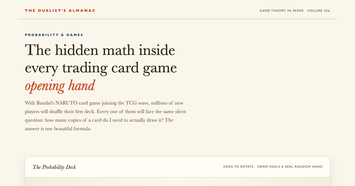 Trading Card Game Math: Draw Odds Explained in 3D preview