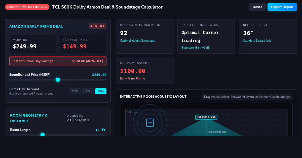 TCL S60K Dolby Atmos Deal & Soundstage Calculator preview