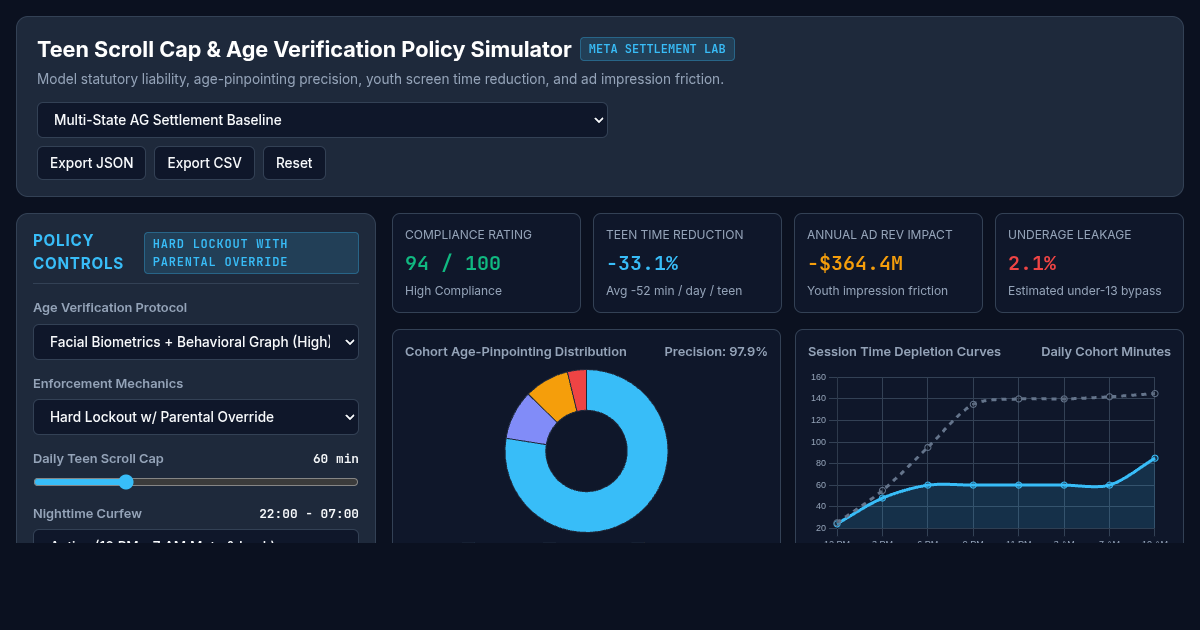 Teen Scroll Cap & Age Verification Policy Simulator preview